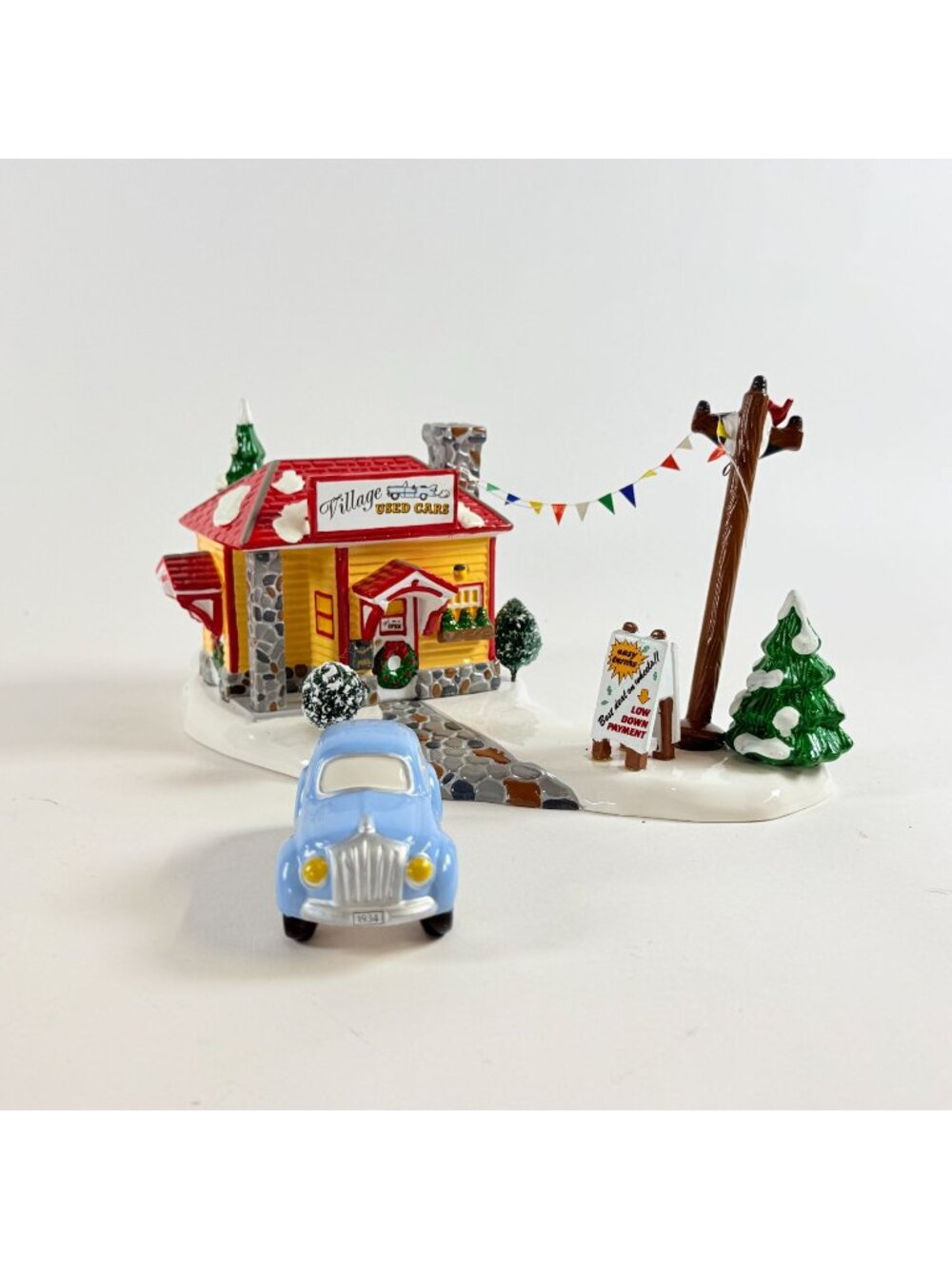 Dept 56 Snow Village Village Used Car Lot 5428-3 Incomplete Set
